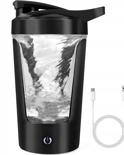Nešiojamas elektrinis baltymų kokteilių plaktuvas, juodas, 450 ml, 500 mAh