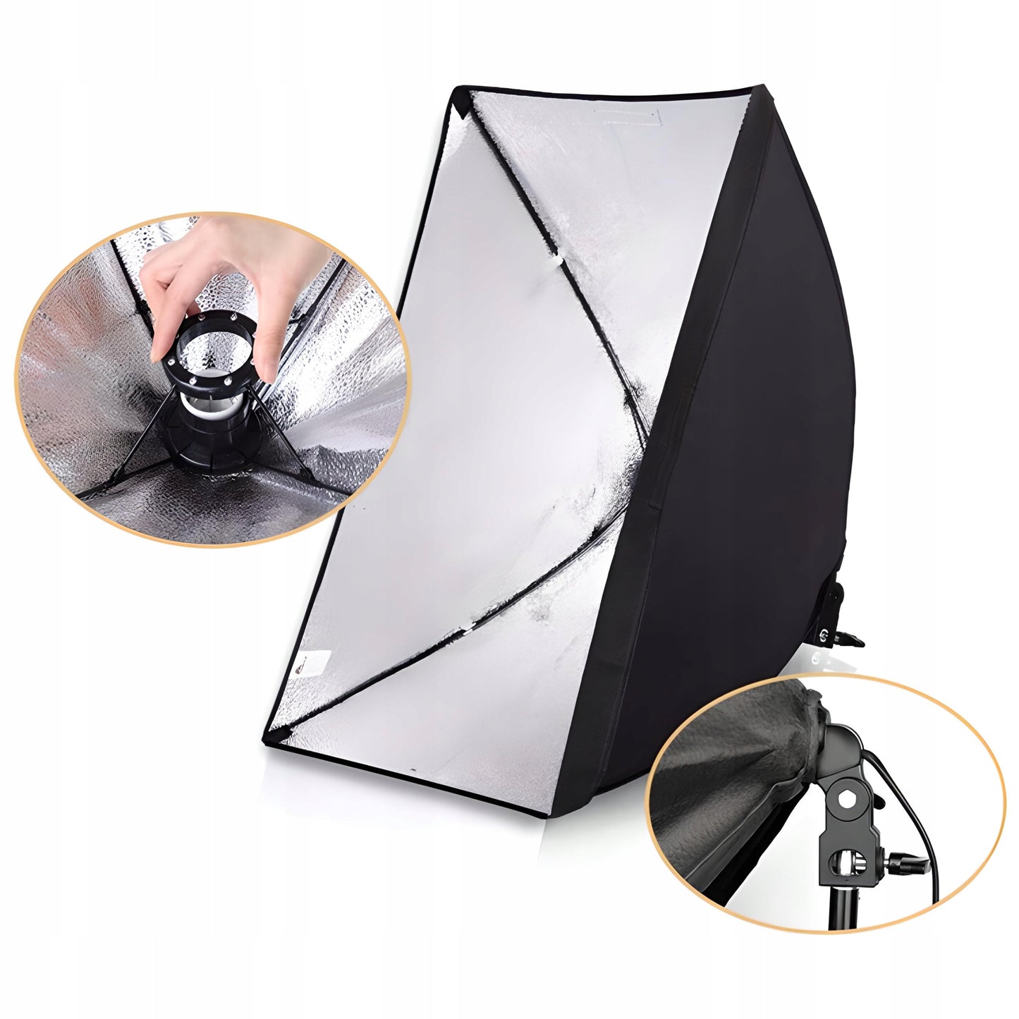 Fotografinis rinkinys: 2x fotografinė lempa, trikojis, 2x 50x70cm softboxas