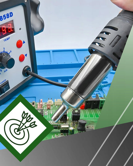 RETOO ER1206 plastiko suvirinimo stotis „Hot Air“, 750 W, 4 antgaliai, 6 plastiko užpildo strypai