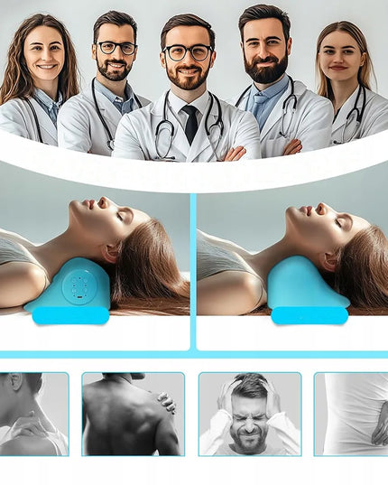 Belaidis elektrinis kaklo masažuoklis su šildymo funkcija, EMS, 3 režimai