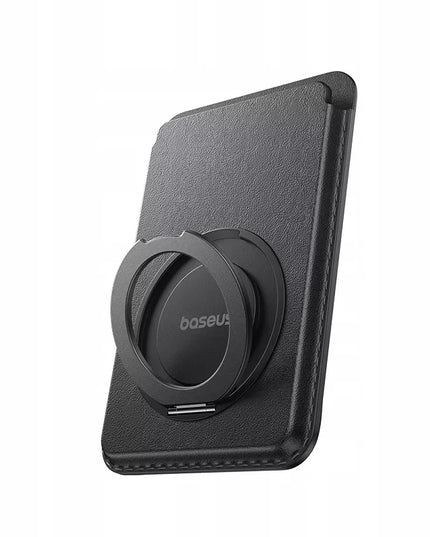 BASEUS MAGSAFE DĖKLAS KORTELĖMS IR DOKUMENTAMS IPHONE TELEFONUI SU ŽIEDU-STOVU