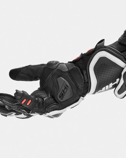 SHIMA RS-3 vyriškos sportinės motociklininko pirštinės, baltos