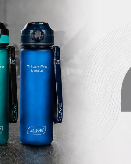 ZUVE Tritan ProBottle sportinis vandens butelis, 1000 ml, be BPA, pilkas