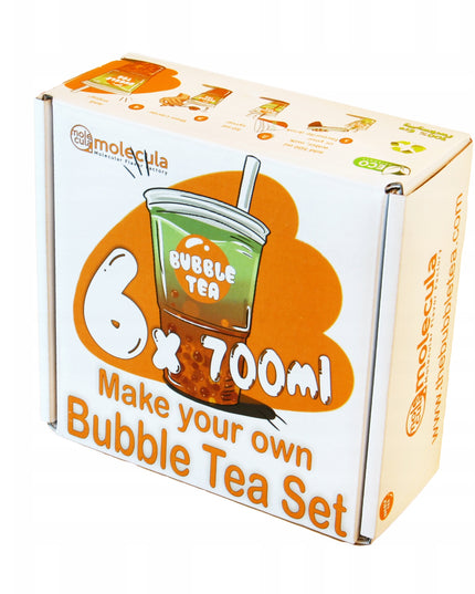 BUBBLE TEA - Rinkinys 6x700ml puodeliams + šiaudeliai + Kivi, Pasiflora, Vyšnia, Mango