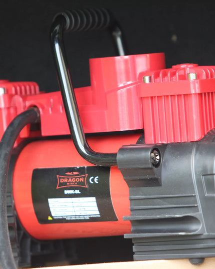 DWUTŁOKOWY KOMPRESOR SAMOCHODOWY DRAGON WINCH DO OPON Sprężarka 12V