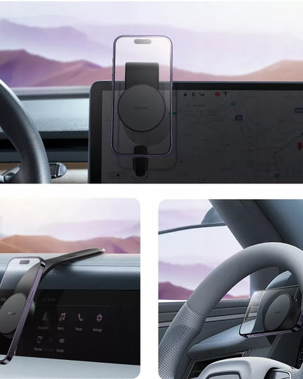 BASEUS lankstus magnetinis automobilinis telefono laikiklis ant prietaisų skydelio