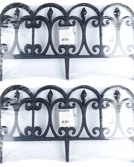 8 vnt. Juodas plastikinis sodo bortelis/palisadas/apvadas vejai 480cm