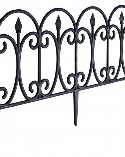 8 vnt. Juodas plastikinis sodo bortelis/palisadas/apvadas vejai 480cm