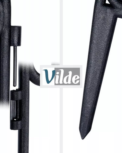 8 vnt. Juodas plastikinis sodo bortelis/palisadas/apvadas vejai 480cm