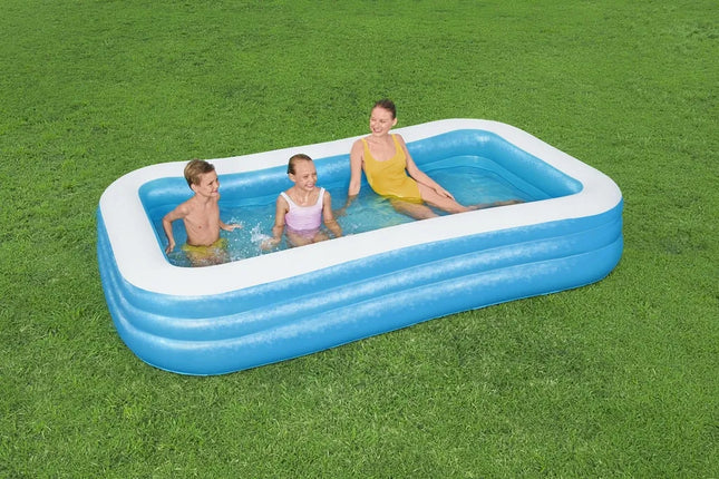 9-in-1 didelis pripučiamas baseinas Bestway 305x183x56 cm su uždangalu, kilimėliu, tinklu, ratu, kamuoliu ir rankovėmis