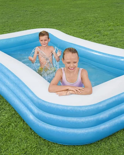 9-in-1 didelis pripučiamas baseinas Bestway 305x183x56 cm su uždangalu, kilimėliu, tinklu, ratu, kamuoliu ir rankovėmis