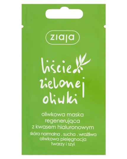 9 x ZIAJA Liście oliwki regeneruojanti veido kaukė, 7 ml, antioksidantinė