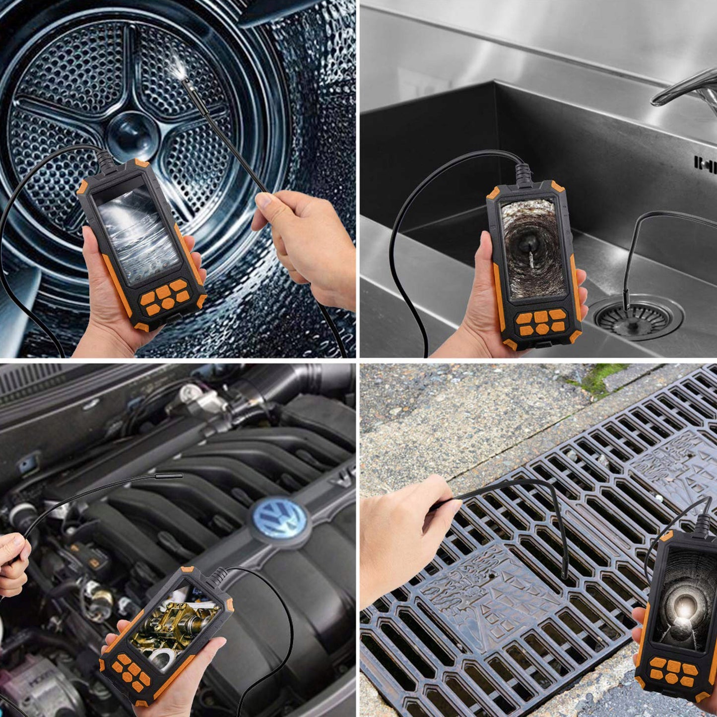 Lankstus endoskopo apžiūros kamera 5 m 9 LED 2x Full HD ekranas