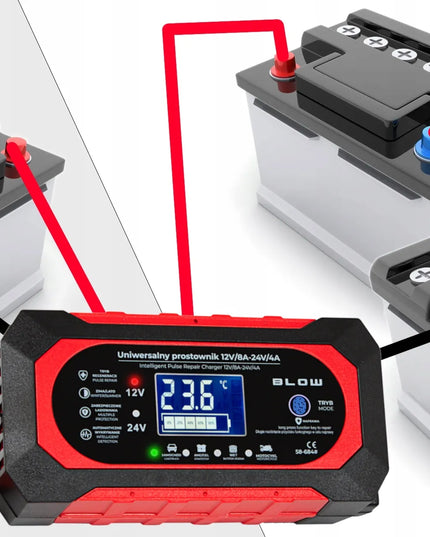 Automatinis išmanusis akumuliatorių įkroviklis BLOW 12 V / 24 V, 8 A