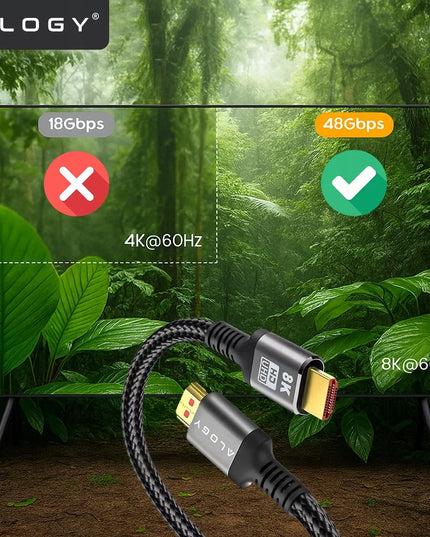 Tvirtas HDMI laidas Alogy Premium HDMI 2.1 8K 4K eARC 2 m