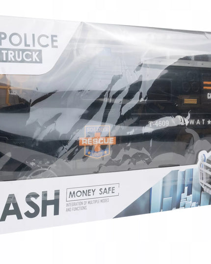 SEIFAS-TAUPYKLĖ BANKOMATAS POLICIJOS AUTOMOBILIS MONETOMS, BANKNOTAMS, PIN KODUI VAIKAMS