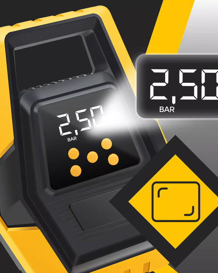 Automobilinis kompresorius, nešiojamas elektrinis oro siurblys, 12V LCD LED