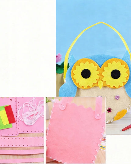 Vaikiškas siuvimo mokymosi rinkinys „Montessori“: 6 veltinio rankinės „pasidaryk pats“