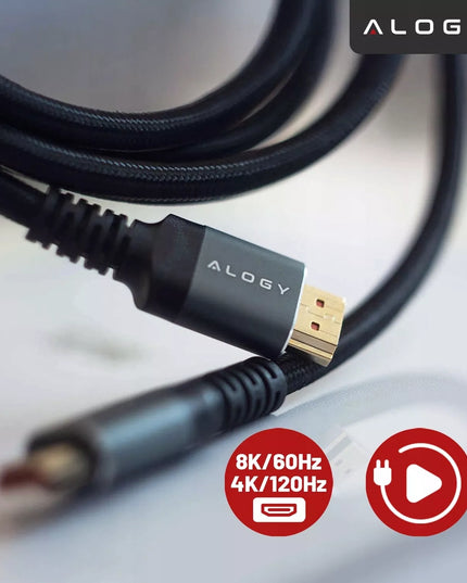 Tvirtas HDMI laidas Alogy Premium HDMI 2.1 8K 4K eARC 2 m