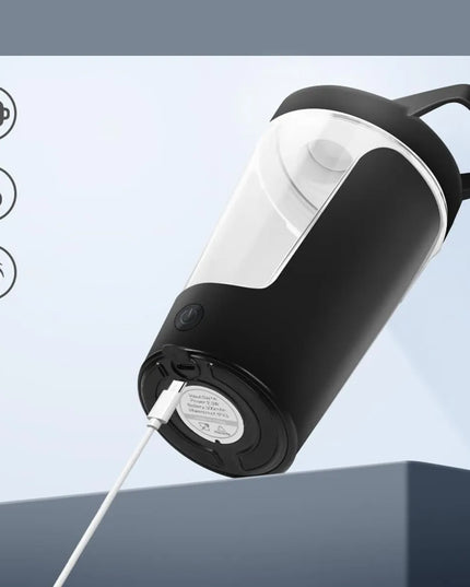 Nešiojamas elektrinis baltymų kokteilių plaktuvas, juodas, 450 ml, 500 mAh