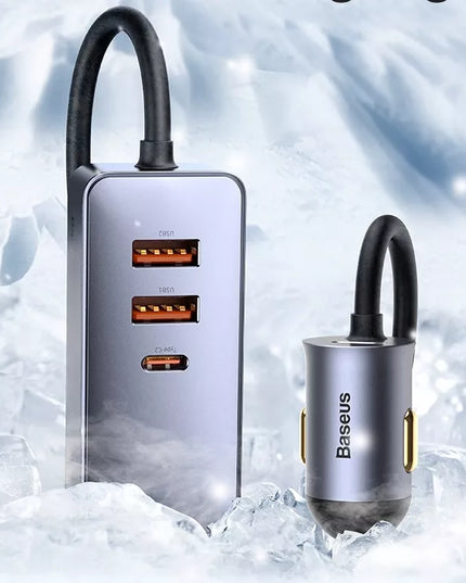 GREITAS AUTOMOBILINIS ĮKROVIKLIS BASEUS 4X USB QC 4.0 PD GALINGAS MAITINIMO ŠALTINIS 120W
