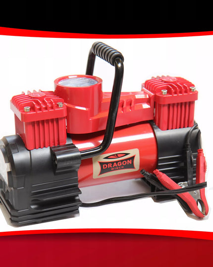 DWUTŁOKOWY KOMPRESOR SAMOCHODOWY DRAGON WINCH DO OPON Sprężarka 12V