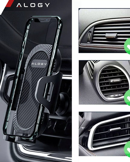 Automobilinis telefono laikiklis 4in1: ant vėdinimo grotelių, stiklo ar prietaisų skydelio