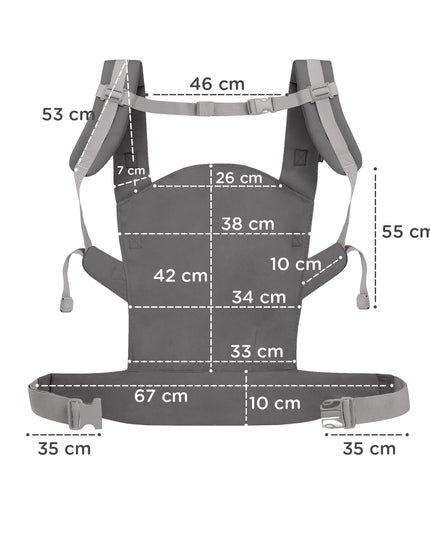 Ergonomiška vaikiška nešynėlė NINO, 20 kg, pilkos spalvos, Kinderkraft