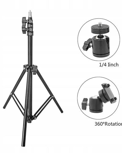 Universalaus 160 cm trikojo stovas su laikikliu fotoaparatui, telefonui ir planšetei, 3,5–10″