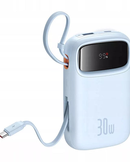 BASEUS spartusis išorinis akumuliatorius QPow 2 30W 10000mAh su USB-C laidais