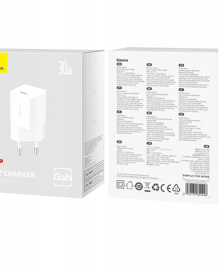 BASEUS greitas USB-C tinklo įkroviklis 30W GaN Mini greitasis įkrovimas PD