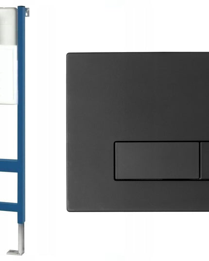 Potinkinis WC karkasas su juodu mygtuku H, 6-in-1 potinkinis WC komplektas REA