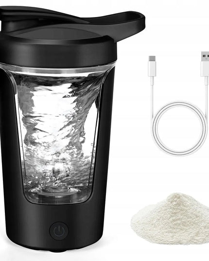 Nešiojamas elektrinis baltymų kokteilių plaktuvas, juodas, 450 ml, 500 mAh