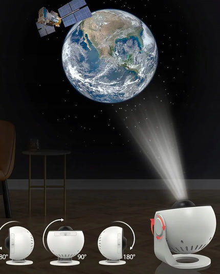 Žvaigždžių projektorius ir naktinė lempa su 13 planetų diskų, USB