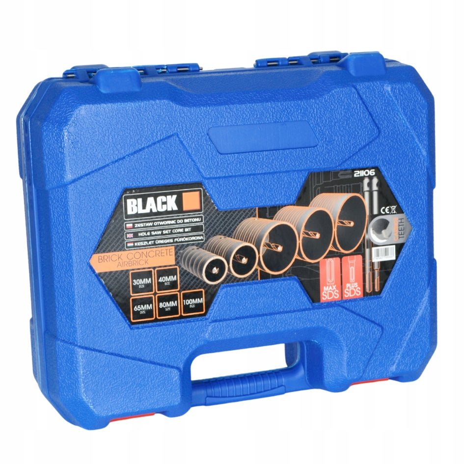Komplektas grąžtų betonui SDS MAX SDS PLUS 9 vnt. BLACK TOOLS PREMIUM