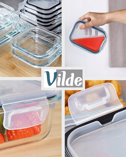 9 vnt. Virtuvinis stiklinis sandarus maisto indas, didelis talpyklų rinkinys