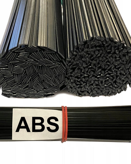 Technet ABS plastiko suvirinimo strypai, 500 g, juodi, juostelių ir trikampio profilių mišinys