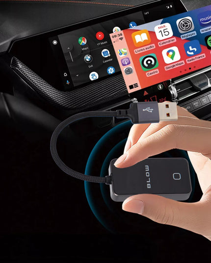 Belaidis CarPlay Android Auto adapteris, WiFi, Bluetooth, USB-C