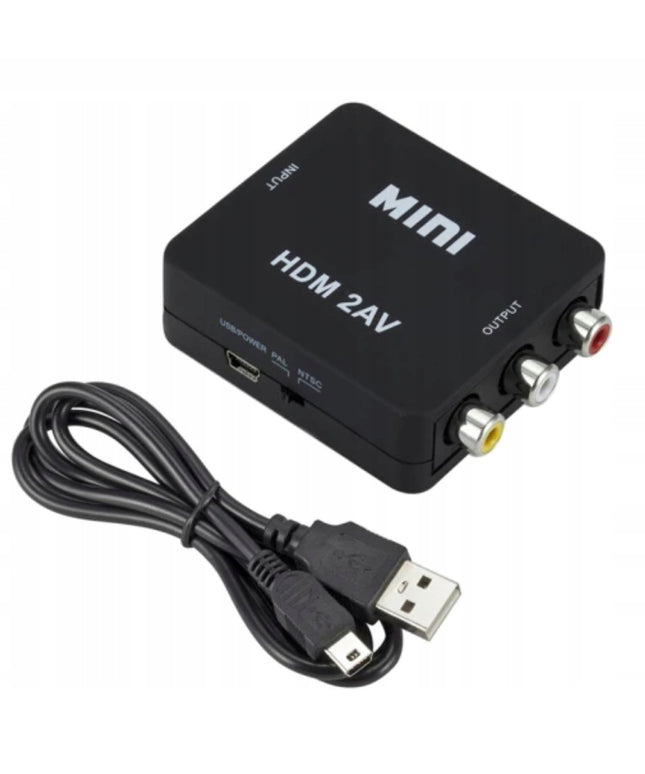 HDMI į AV RCA keitiklis, HDMI-AV konverteris, Cinch, 1080p, Full HD laidas
