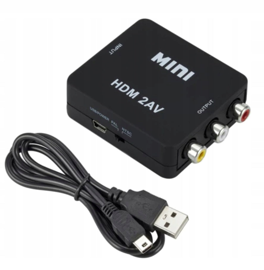 HDMI į AV RCA keitiklis, HDMI-AV konverteris, Cinch, 1080p, Full HD laidas