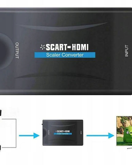 Adapteris konverteris SCART į HDMI AV EURO SCART-HDMI FULL HD