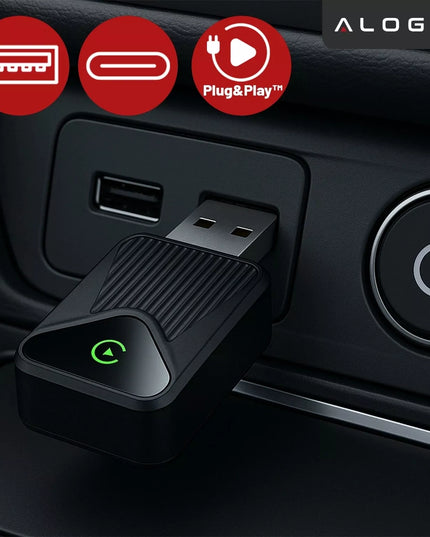 Belaidis Micro CarPlay Android Auto adapteris su Wi-Fi ir Bluetooth moduliu