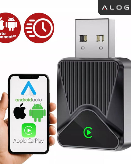 Belaidis Micro CarPlay Android Auto adapteris su Wi-Fi ir Bluetooth moduliu