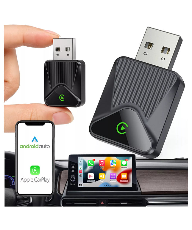 Belaidis Micro CarPlay Android Auto adapteris su Wi-Fi ir Bluetooth moduliu