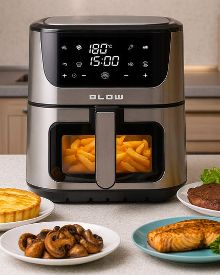 ORO FRITINĖ BE RIEBALŲ 8L 2500W 100 VIENETŲ KEPSNIŲ POPIERIAUS ĮKLOTAS