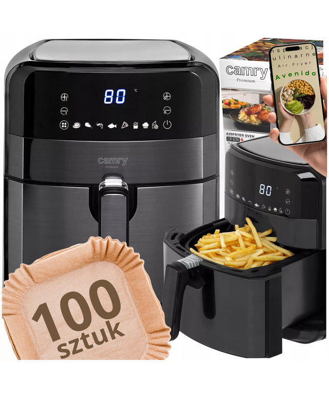 ORO FRITINĖ be riebalų 5L XXL 2500W 9 PROGRAMĖLIŲ + 100 įdėklų