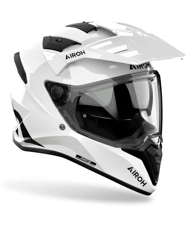 AIROH BANDIT COLOR WHITE GLOSS integralinis motociklininko šalmas, baltas blizgus
