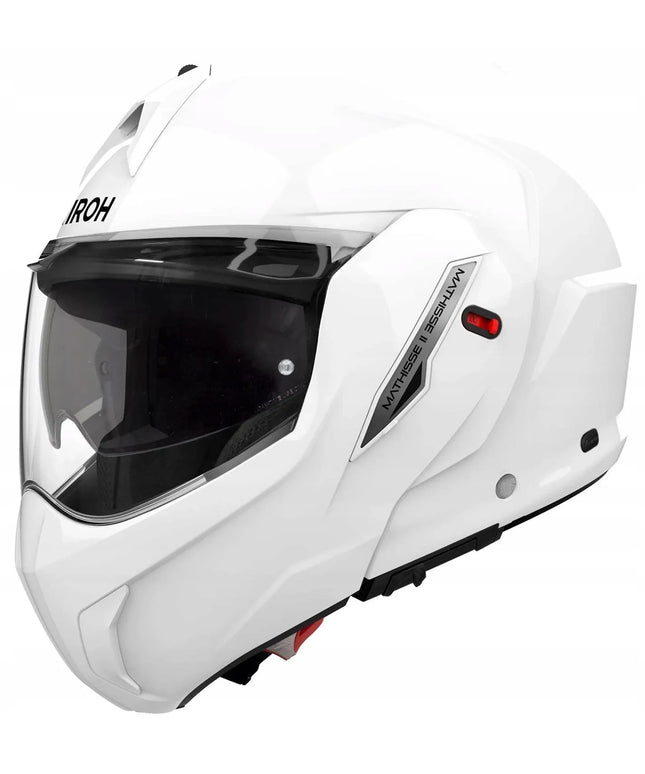 AIROH MATHISSE II COLOR WHITE GLOSS atverčiamas motociklininko šalmas, baltas