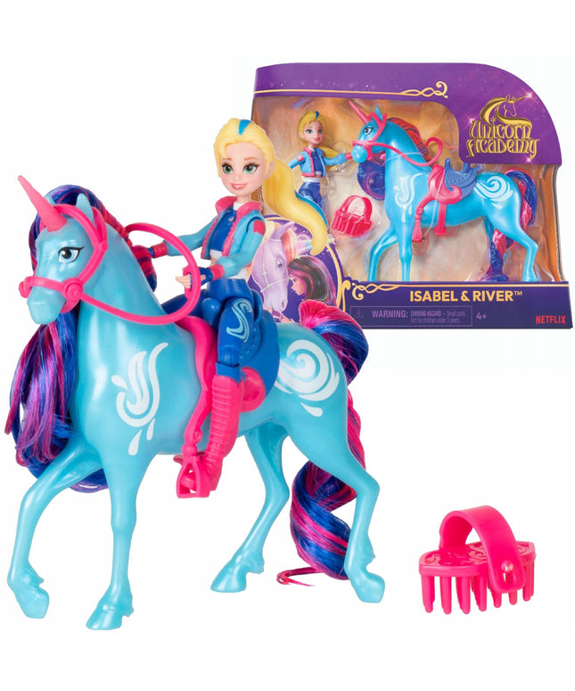 Unicorn Academy lėlės Isabel ir figūrėlės River rinkinys