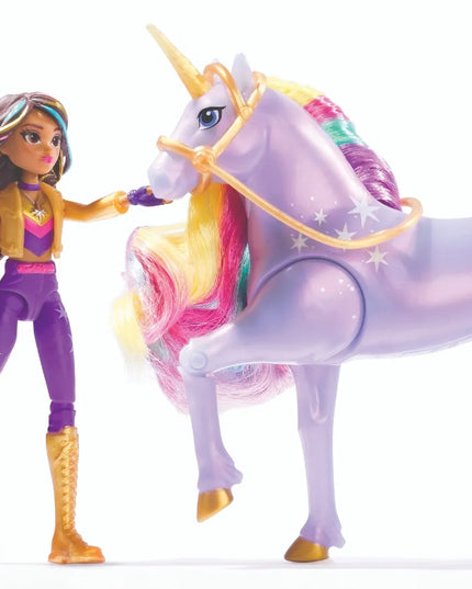Unicorn Academy rinkinys: lėlė Sophia ir šviečiantis vienaragis Wildstar